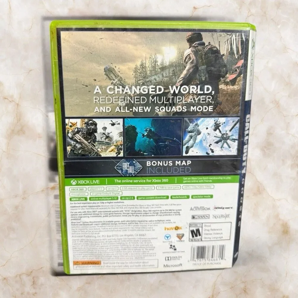 Call of Duty Ghosts Xbox 360 Video Game CIB Complete and Clean
